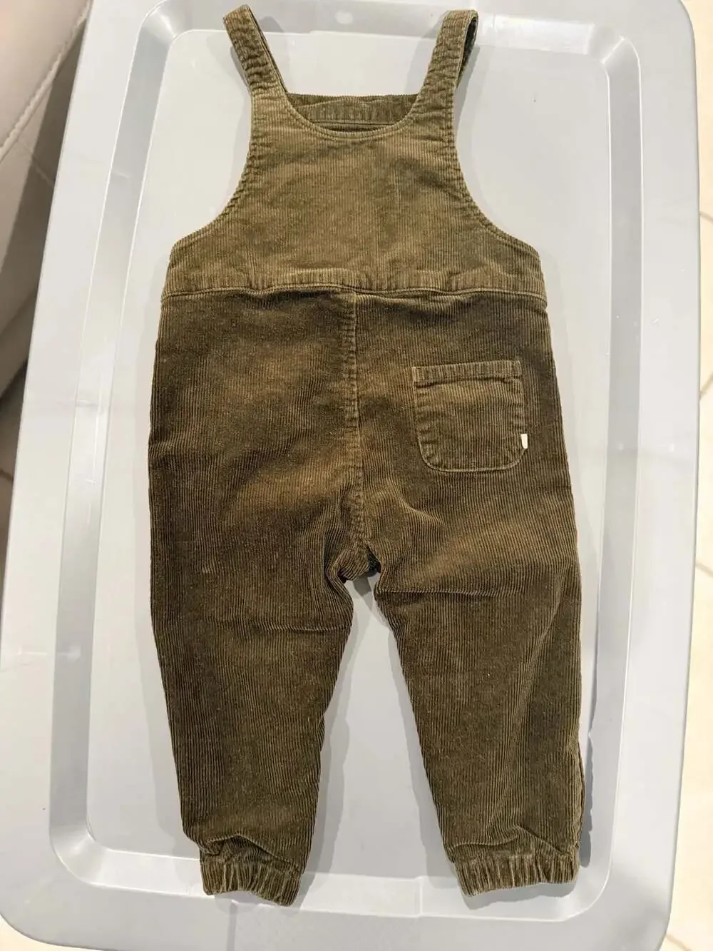 Rylee + Cru Corduroy Overall Size 18-24m Olive Green